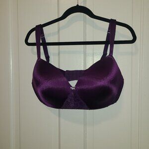 Cacique Simply Wire Free T-Shirt W/ Lace Bra Purple Size 38DD